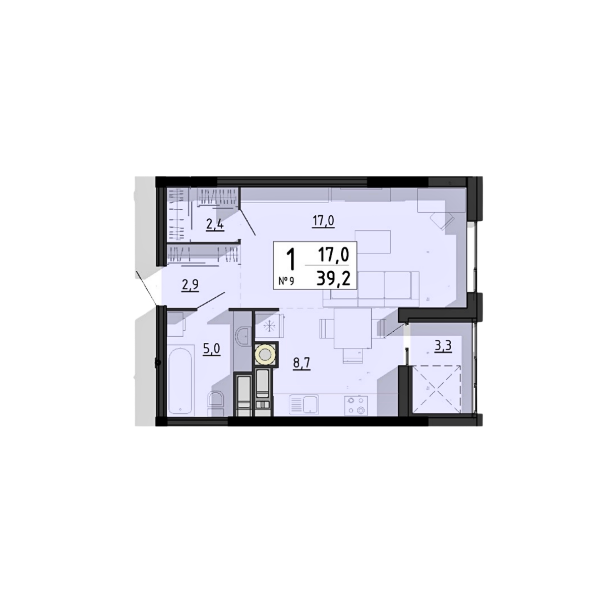 1-кімнатна, планування 5