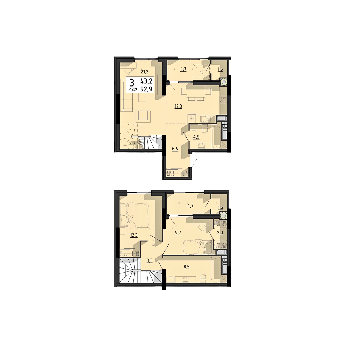 3+ кімнатна, планування 5
